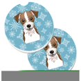 thumbnail image 1 of Snowflake Jack Russell Terrier Set of 2 Cup Holder Car Coaster, 1 of 1