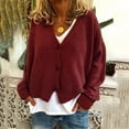 thumbnail image 2 of Bibifish Womens Cardigan Sweaters Soft Fluffy Autumn V Neck Long Sleeve Sweaters Solid Color Botton Down Ladies Trendy Knit Tops, 2 of 7