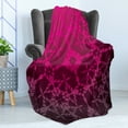 thumbnail image 4 of Magenta Soft Flannel Fleece Throw Blanket, Victorian Classical Bound Ornamental Mosaic Patterns in Nostalgic Design, Cozy Plush for Indoor and Outdoor Use, 70" x 90", Magenta, by Ambesonne, 4 of 5