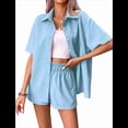 thumbnail image 3 of Conjuntos de Dos Piezas de y Algodón para Mujer, de Verano, para Playa, Descanso y Vacaciones, Color Azul , Talla S, 3 of 9