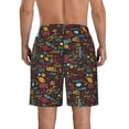 thumbnail image 3 of KLL BBQ Barbecue Grill Men's Casual Summer Beach Shorts Hawaiian Shorts with Pockets-Small, 3 of 5