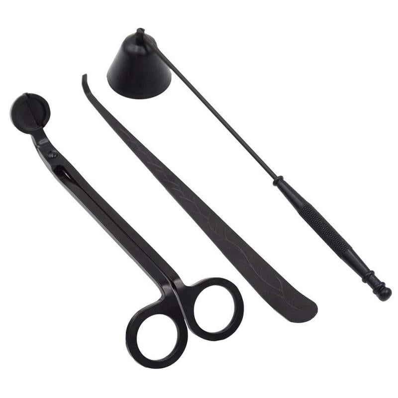 SUMTREE 3-in-1 Candle Accessory Set Candle Wick Cutter Candle Wick Holes Candle Wick Creator 3 Packs Candle Accessory Set Tools Gift for Candle Lovers Black 