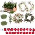 thumbnail image 2 of Christmas Artificial Wreath Faux Flower Plant Pines Cones Garland Xmas Door Wall Decor Christmas Decoration for Home Natal 2024, 2 of 5