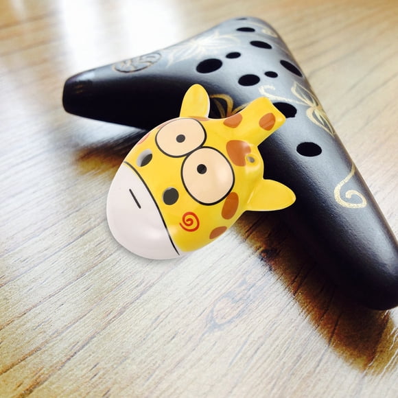 Raindrops Giraffe Ocarina Instrument Yellow Ceramic Music Tool For Early Education 1Pcs