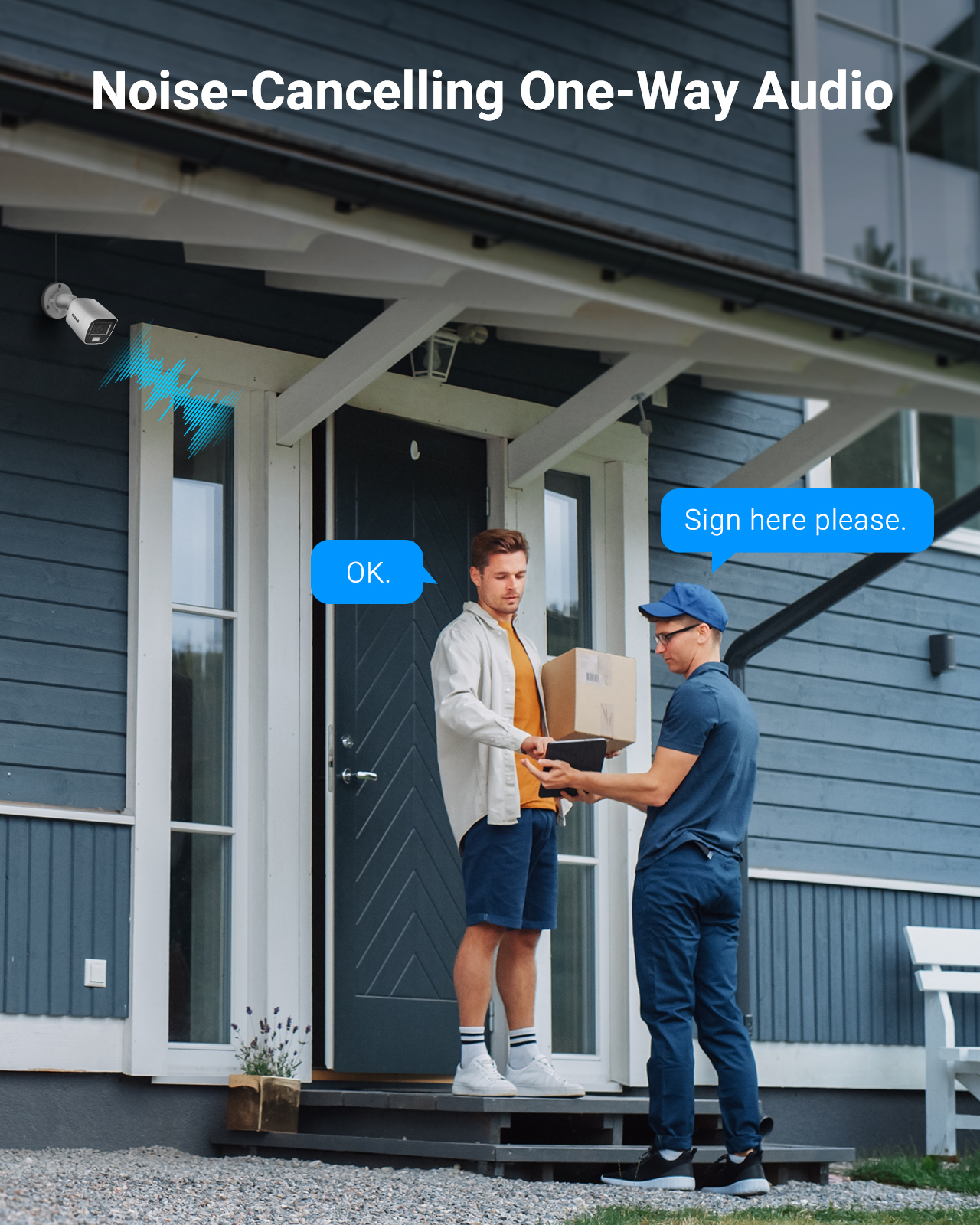 ANNKE 8CH H.265+ 2MP Home Wired Camera Security System with Audio, 3K Lite AI DVR and 8X1080P IP67 Weatherproof Cameras, 1TB HDD, Intelligent Dual Lamp，Human/Vehicle Detection, 100ft Color Night Visi