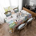 thumbnail image 4 of Easter Rectangle Tablecloth, Spring Bunny Eggs Tree Butterfly Grey Wooden Waterproof & StainResistant Tablecloth, Washable Oil-proof Table Cover for Dining/Party/Wedding/Camping/Buffet 52x70 In, 4 of 9