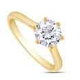 thumbnail image 4 of AFFY 1.75CT 8.5MM Round Moissanite Diamond Solitaire Promise Ring for Women 14K Yellow Gold over Silver-4, 4 of 6