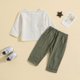 thumbnail image 3 of Gibobby Conjunto de Sudadera y Pantalón Niños pequeños de color sólido con bolsillo Tops Pantalones deportivos casuales Conjunto de dos piezas para niños Ropa(Verde,2-3 Años ), 3 of 5