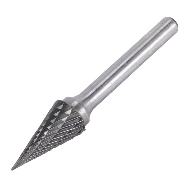 Fresas de Carburo de Tungsteno en Forma de Cono Puntiagudo Lima de Fresas Rotativas de Doble Corte 70X12Mm con VáStago de 1/4 de Pulgada de DiáMetro