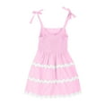 thumbnail image 4 of Hpapadks Girls Dresses Summer Casual Smocked Sleeveless Square Neck Striped Sundress Dresses for Girls Pink 3-4 Years, 4 of 5