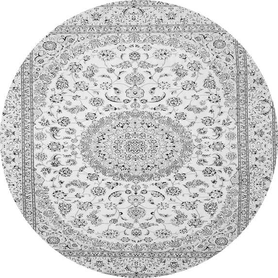 Ahgly Company Indoor Round Medallion Gray Traditional Area Rugs, 8' Round