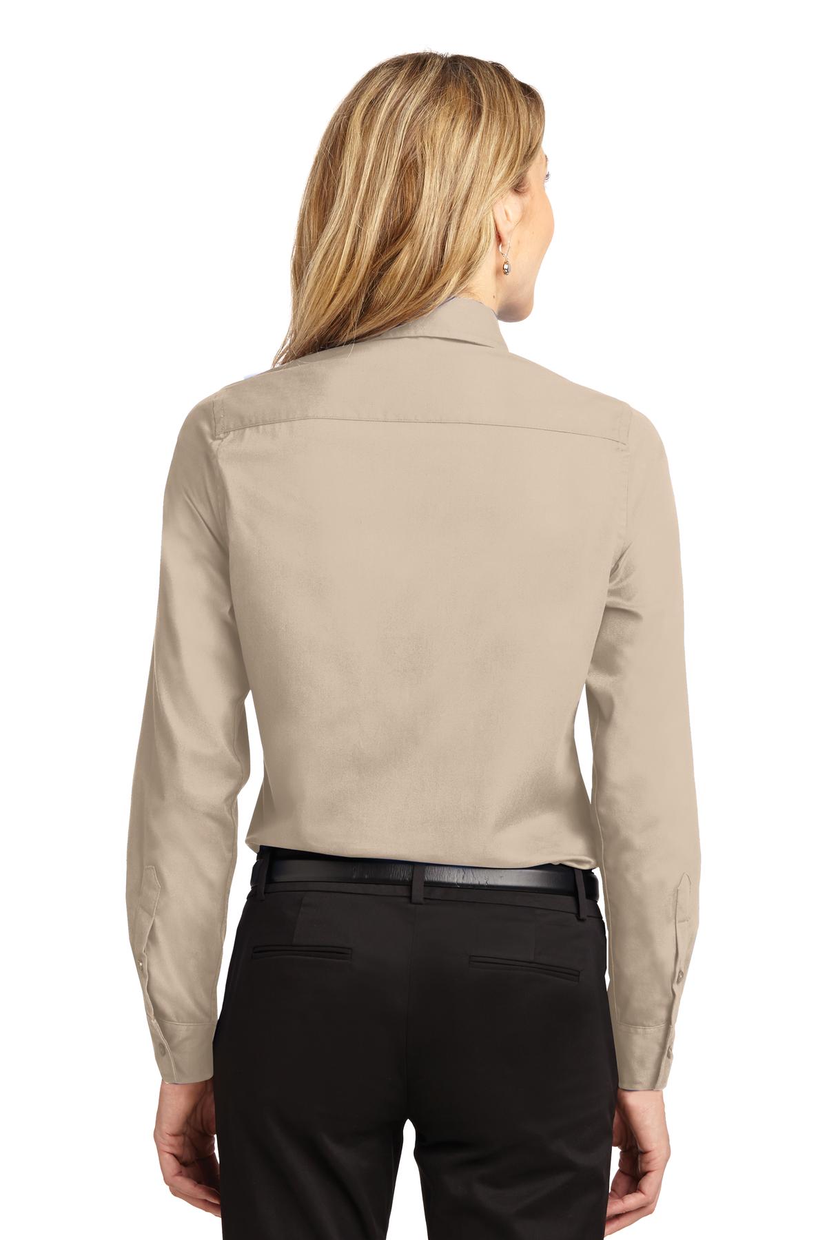 Port Authority Ladies Long Sleeve Easy Care Shirt-M (Stone) - image 2 of 6