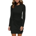 thumbnail image 4 of WTOBBY Women's Fashionable Loose Round-Neck Dress - Comfortable and Trendy Dress for Women, Featuring a Relaxed Fit and Simple Design for Easy Styling,Black M, 4 of 4