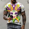 DDAPJ pyju Mardi Gras Shirt for Men Short Sleeve Crewneck Tshirts