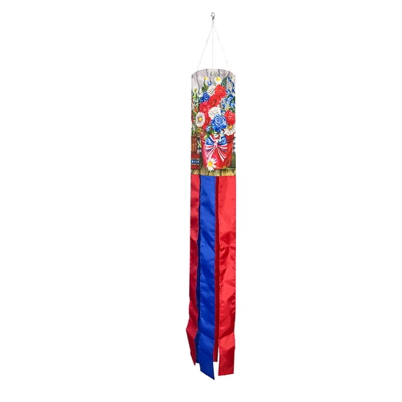 Briarwood Lane Spring Red White and Beautiful Windsock Wind Twister 40x6 For Spring Wind Spinner
