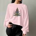 thumbnail image 4 of Craaazy Christmas T-Shirts For Women Funny Christmas Printed Casual Round Neck Long Sleeved Pullover Crop Tops Womens Tops, 4 of 6