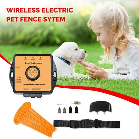 Wireless Pet Fence System (27000 sqft) Underground Dog Containment System with Water Resistant Electric Dog Collar and (Best Underground Dog Fence)