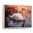 thumbnail image 2 of Designart "A Mystic Swan At Dawn I" Animals Swans Floater Framed Canvas Art Print, 2 of 5