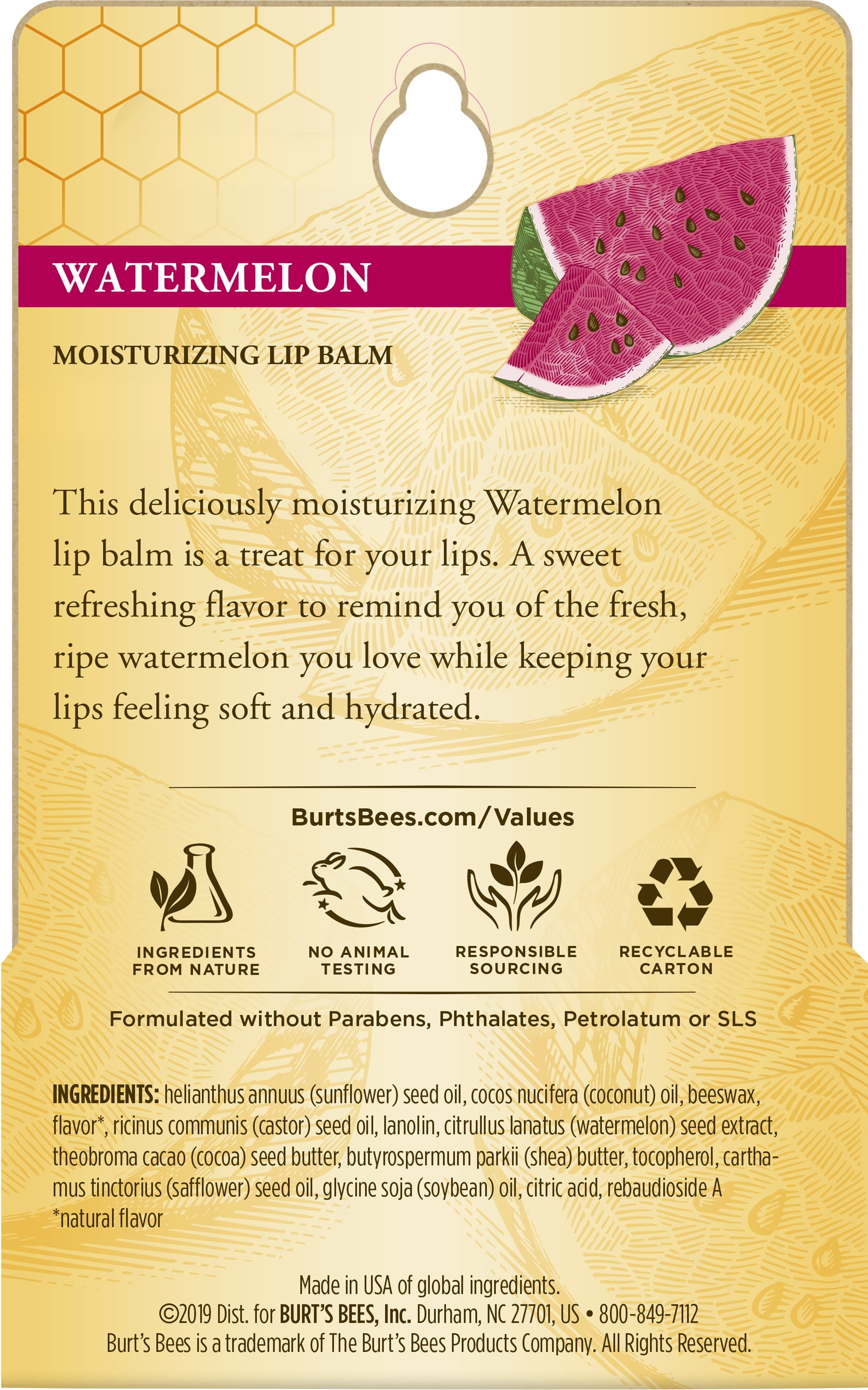 Burt's Bees Moisturizing Lip Balm, Watermelon