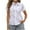 White, variant on Fesfesfes Oversized Tees for Women Fashion Women's Short Sleeve Turndown Collar Round-Neck Button Casual Elastic Comfy Blouse Shirts Womens Tanks 8(L)