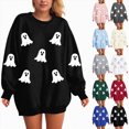 thumbnail image 4 of Godom Halloween Sweatshirts for Women Pumpkin Graphic Crew Neck Long Sleeve Casual Loose Pullover Top Y2K Clothes, 4 of 7