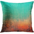 thumbnail image 2 of Set of 4 Throw Pillow Covers Vintage Abstract Teal Green and Orange Messy Rust Painting Decorative Pillow Cases Home Decor Standard Square 18x18 Inches Pillowcases, 2 of 6