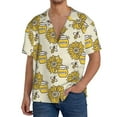 thumbnail image 3 of Disketp Men's Hawaiian Cartoon Honey Pot Bee Sunflower Print Shirts Button Down Holiday Beach Shirts-Large, 3 of 7