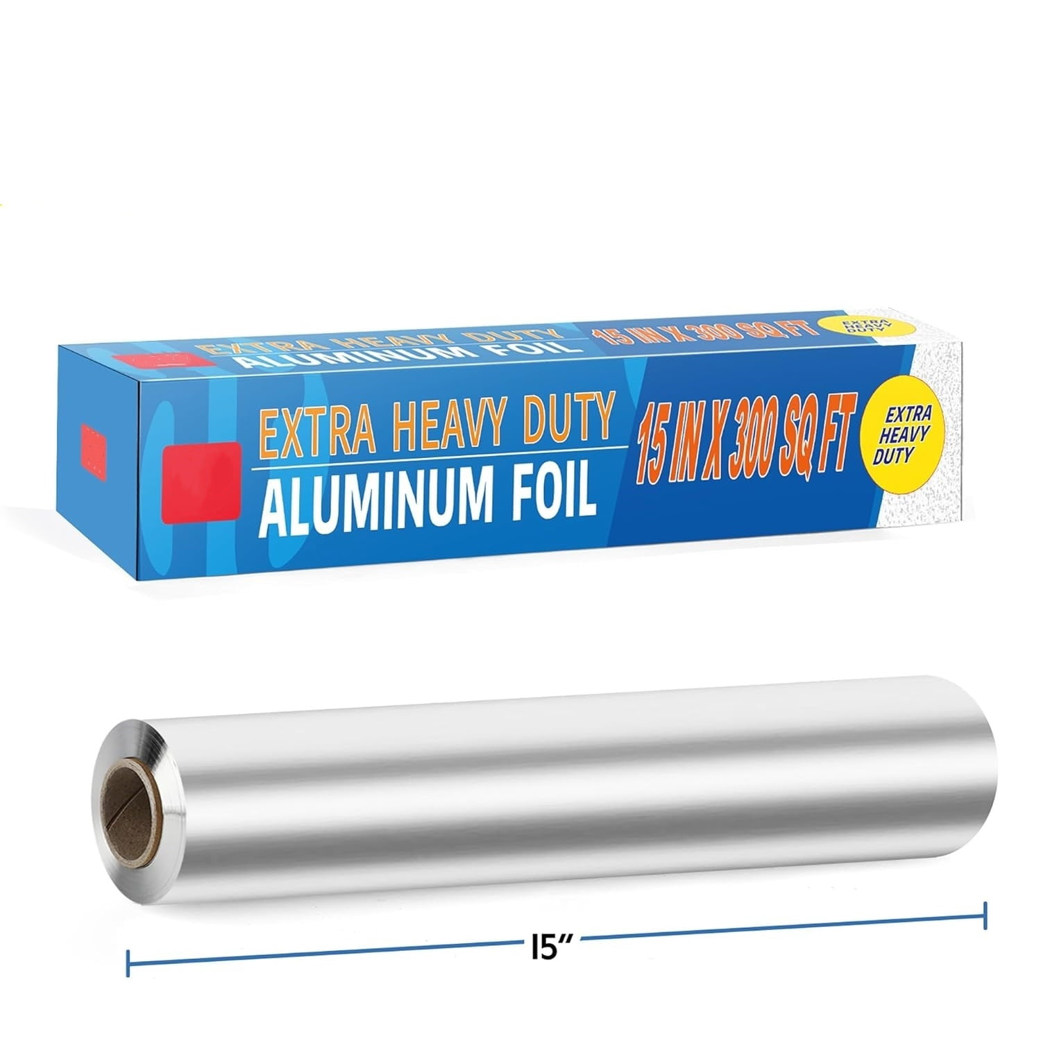 Superior Extra Heavy Duty Aluminum Foil 300 Sq Ft(15 In Wide) with about 30% More Thicker than Regular Heavy Duty Foil, Pack of 1