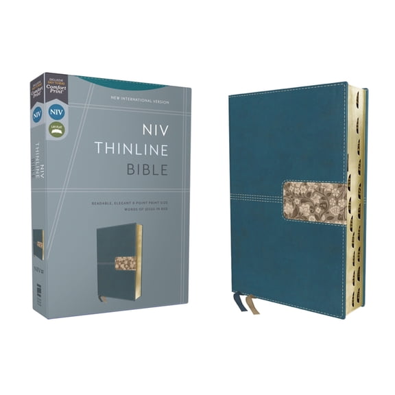 Niv, Thinline Bible, Leathersoft, Teal, Red Letter, Thumb Indexed, Comfort Print, (Hardcover)