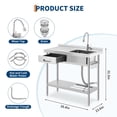 thumbnail image 4 of TEQIN 304 Stainless Steel Utility Sink,Freestanding Utility Sinks,Single Bowl With Workbench, Laundry Sink Storage Drawer & Faucet, Hot And Cold Water Pipes For Laundry Room, Farmhouse, Outdoor Use, 4 of 6