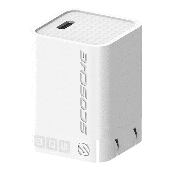Scosche Power Delivery 30W USB-C GaN Tech Fast Charging Wall Adapter w/ Folding Plugs SHPDC30FWT-SP1