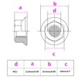 thumbnail image 2 of Tuercas de seguridad hexagonales con brida dentada M12 x 1,75 mm SpzcdZa 10 piezas Tuercas de seguridad con brida hexagonal métrica dentada de acero inoxidable 304 Acabado brillante, 2 of 5