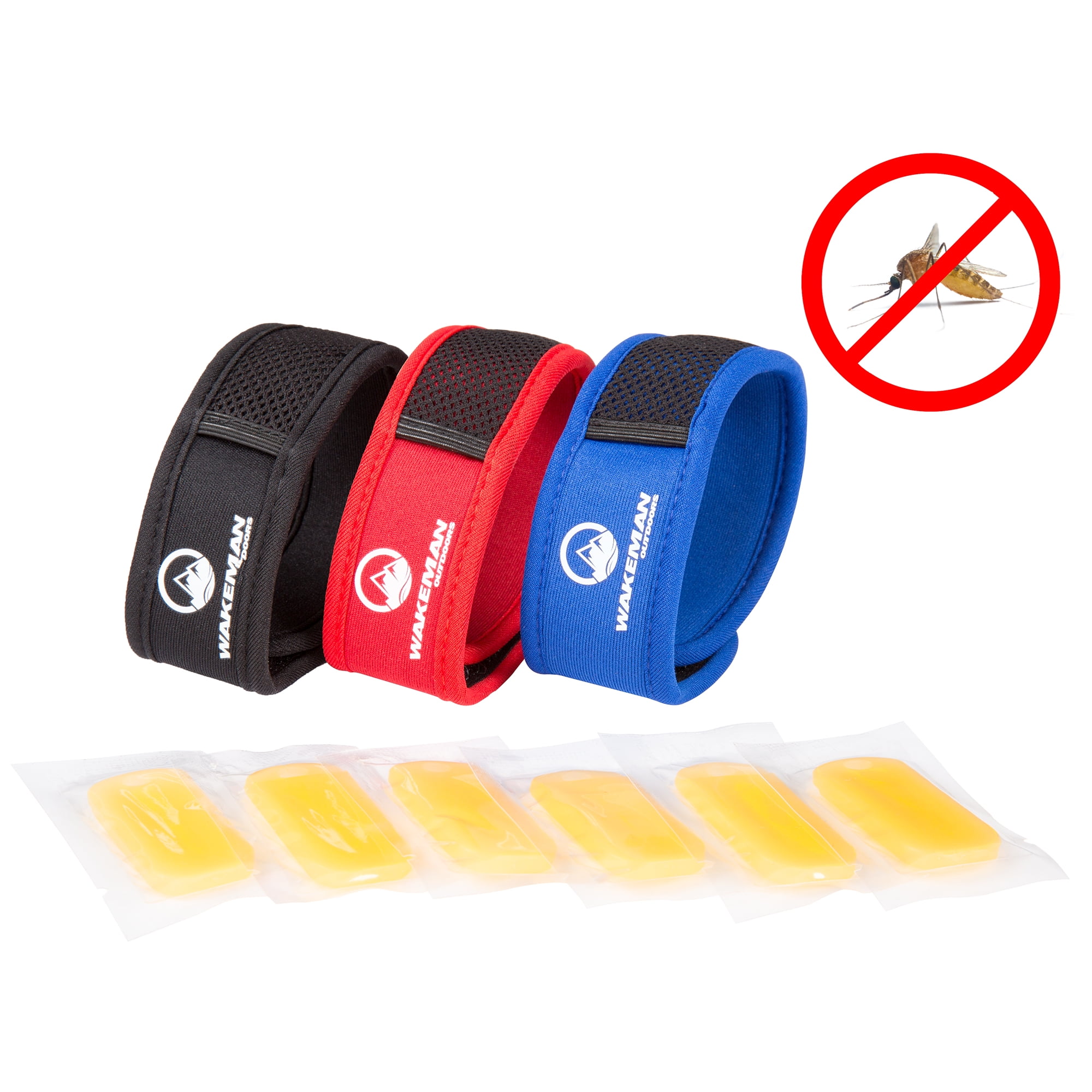 Mosquito Repellent Bracelets 3 Wristbands + 6 Refills DEET FREE by