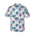 thumbnail image 3 of Balery Palm Leaves Print Men's Hawaiian Shirts Short Sleeve Beach Shirt Relaxed Fit Vacation Button Down Shirts-, 3 of 9