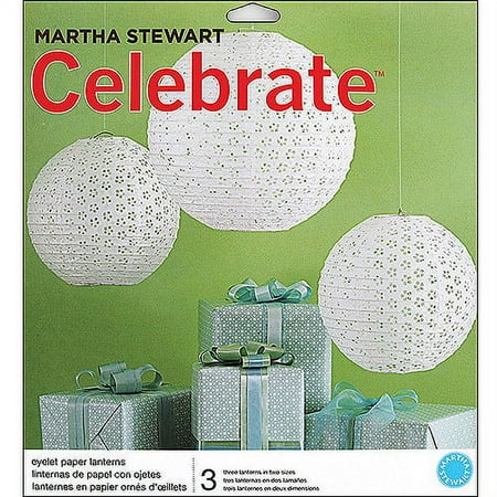 Martha Stewart Celebrate Paper Lanterns, White Eyelet