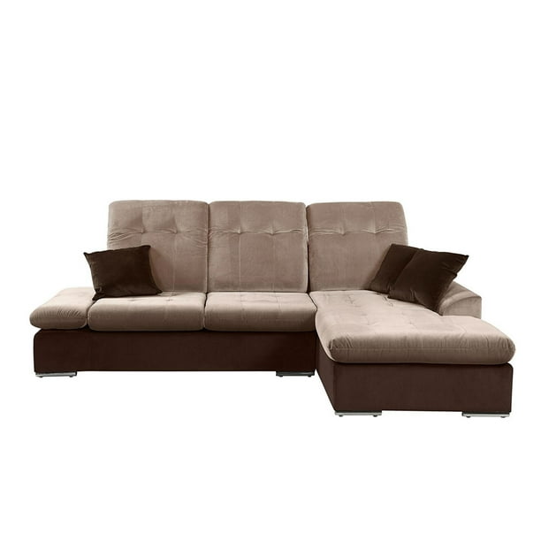 Contemporary Microfiber Sectional Sofa With Chaise In Hazel Microfiber Sectional Sofa With Chaise