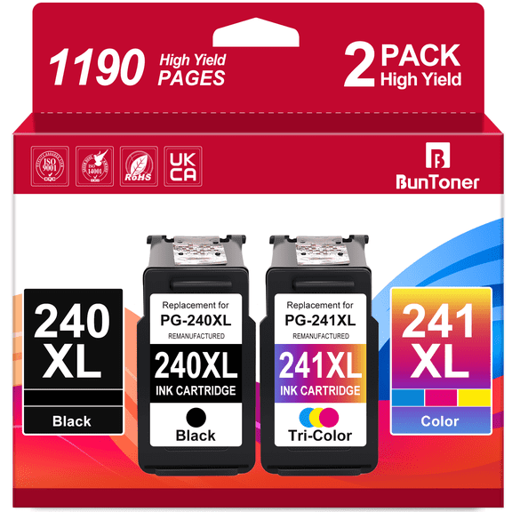 240XL 241XL Ink Compatible for Canon Ink 240 and 241 for Pixma MG3620 MG3600 Ink Cartirdge Combo Pack