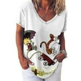 thumbnail image 3 of Calvin And Hobbes Women's Shirt V-Neck Breathable Short-Sleeve T-Shirt Casual Fashion Tee Soft & Trendy Blouse 5XL, 3 of 8