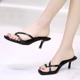 thumbnail image 5 of NOKIO Women Stiletto High Heel Peep Open Toe Sandals Slingback Slip-on Wedding Office Cute Basic Sandals Women Sandals Middle Heel Thongs Solid Color Cross Strap Casual, 5 of 9