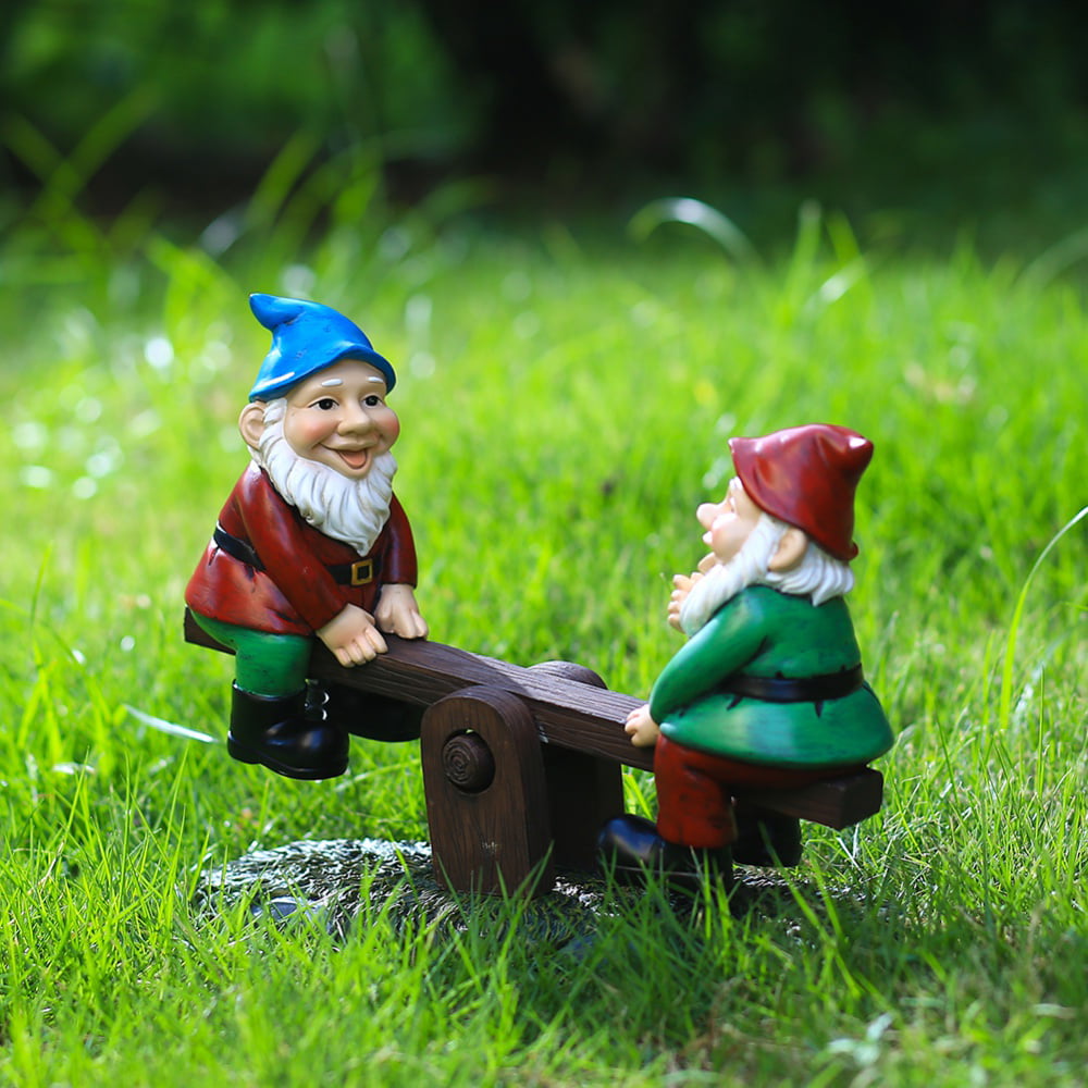 Out Door Old Man Fairy Gnome Elf Dwarf Figurine Ornament Tree Lawn Wall Decor 