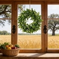 thumbnail image 4 of 15.75 Inch Large Boxwood Wreath For Front Door Window Porch, Artificial Boxwoods Greenery Leaves Outdoor Indoor Wreath For Home Door Farmhouse Wall Decor, Spring Summer All Seasons Green Wreath, 4 of 6