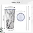 thumbnail image 3 of Marble 20oz Insulated Stainless Steel Tumbler With Lids And Straws Stainless Steel Double Wall Vacuum Insulated Travel Coffee Mug Leak-Proof Lid & Flip Lid For Hot And Cold Drinks, 3 of 7