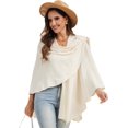 thumbnail image 5 of YooGuoGuo Womens Large Cross Front Poncho Sweater Wrap Topper Knitted Elegant Shawls Cape for Fall Winter, 5 of 8