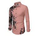 thumbnail image 4 of Camisa de hombre con estampado floral 3D de verano, camisa de manga larga con solapa, ropa de calle para exteriores, de manga larga, de un solo pecho, moda 5XL, 4 of 5