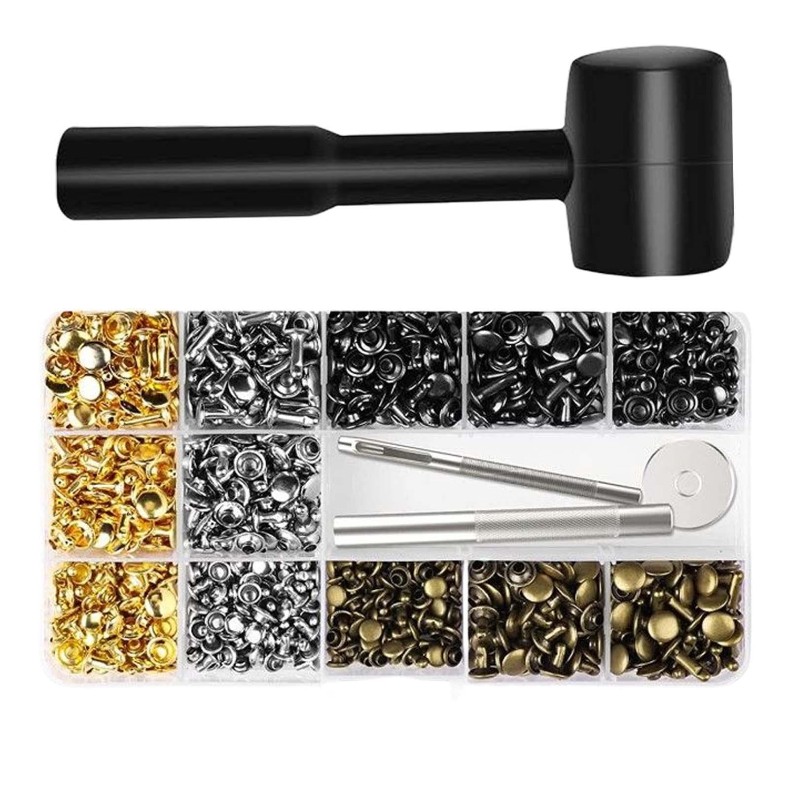 Leather Snap Fasteners 480 Set Screw Snap Buttons Press Studs with Tools Screw Snaps Press Button for Bracelets Crafting Jackets Bags