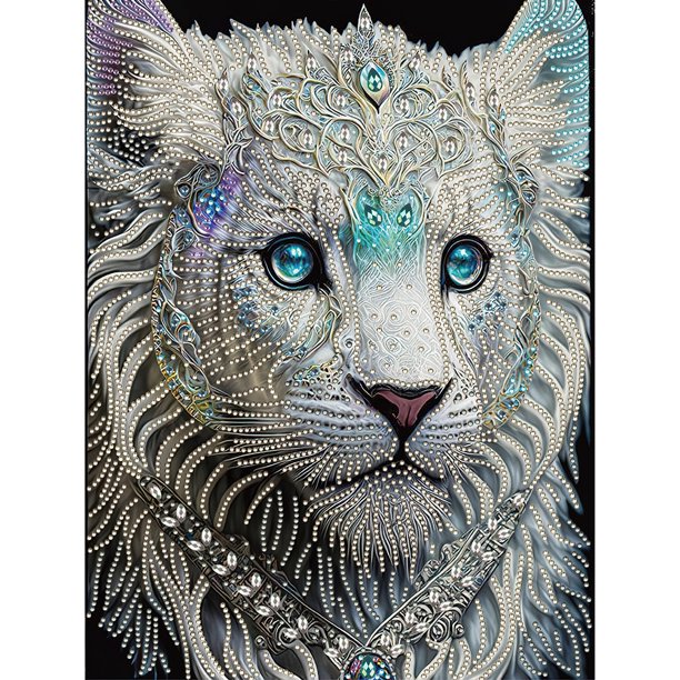 Pintura de diamante 5D DIY Kit de taladro en forma especial parcial Tiger Home Decor (WQ049) Hugtrwg Para estrenar