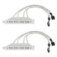 thumbnail image 2 of 2X Dual Motherboard 9Pin Header to 4Port USB 2.0 Female Cable PCI Bracket,2 x Motherboard USB Cable,white, 2 of 6
