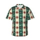 thumbnail image 1 of Balery Christmas Snowflakes Plaid Camisas hawaianas de manga corta para hombre, camisas playeras de corte holgado, camisas de vacaciones con botones,Medium, 1 of 7