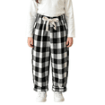 thumbnail image 5 of Toddler Boys Girls Linen Pants Kids Wide Leg Harem Pants Cotton Elastics Waist Summer Plaid Long Trousers Thin 3/4 Outerwear, 5 of 9