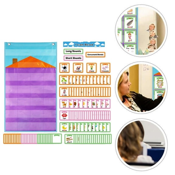 LEORX Classroom Wall Hanging Pocket Chart 1 Teaching Tool Supplies